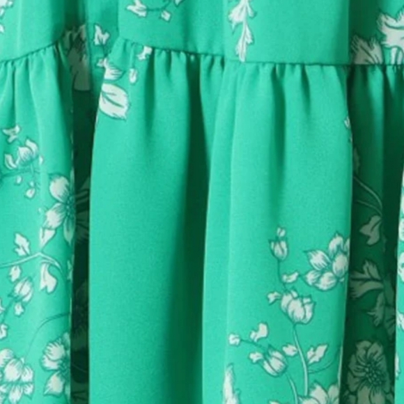 US8🍀Nanette Lepore Green Floral Belted Midi Dress - Picture 5 of 11